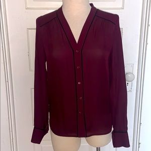 VINCE Maroon silk blouse XS